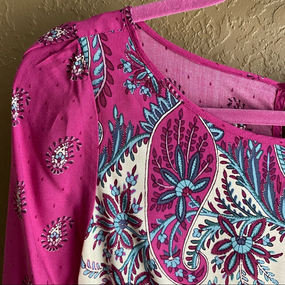 Lucky Brand Paisley 3/4 Sleeve Top - Picture 3 of 7